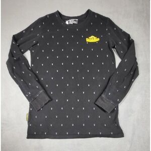 Dutch Bros Coffee Windmill Pattern All Over Print Large Black Lightweight Crew